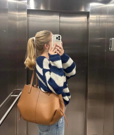 Tidløs Skinnveske til Kvinder – Rummelig og Elegant Tote Bag i Højkvalitets Læder 3
